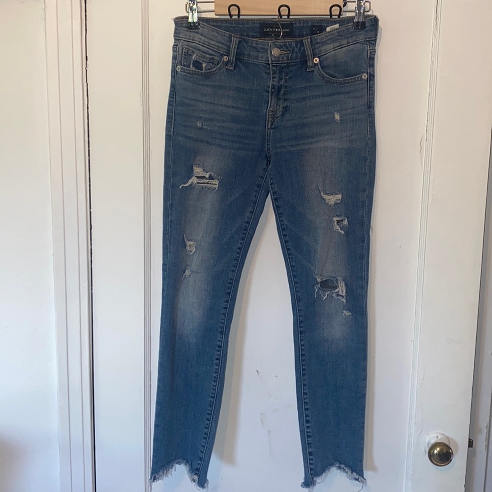 Lucky Brand Ava Skinny ankle distressed jeans